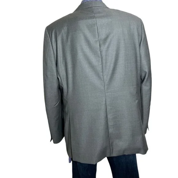Hickey Freeman X Loro Piana Super 150's Sport Coat Jacket Gray Men's 44R Nice